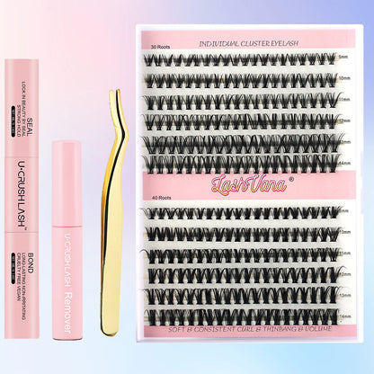 DIY Eyelash Extension Kit - 240pcs Cluster Lash with Bond & Seal