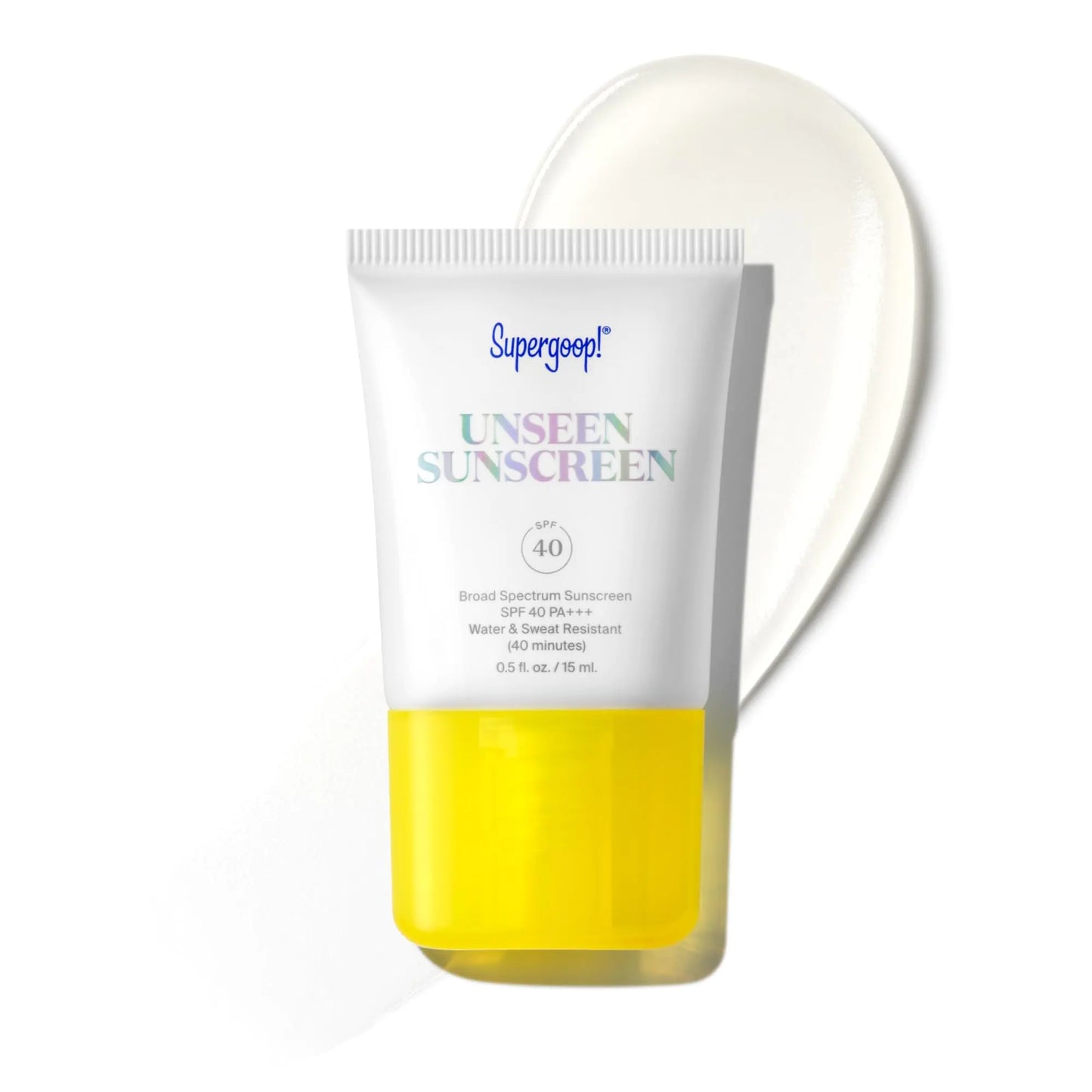 Supergoop! Unseen Sunscreen - SPF 40 - Invisible Broad Spectrum Face Sunscreen + Makeup-Gripping Primer - Weightless Scentless Oil Free - For All Skin Types & Skin Tones - 0.5 fl oz