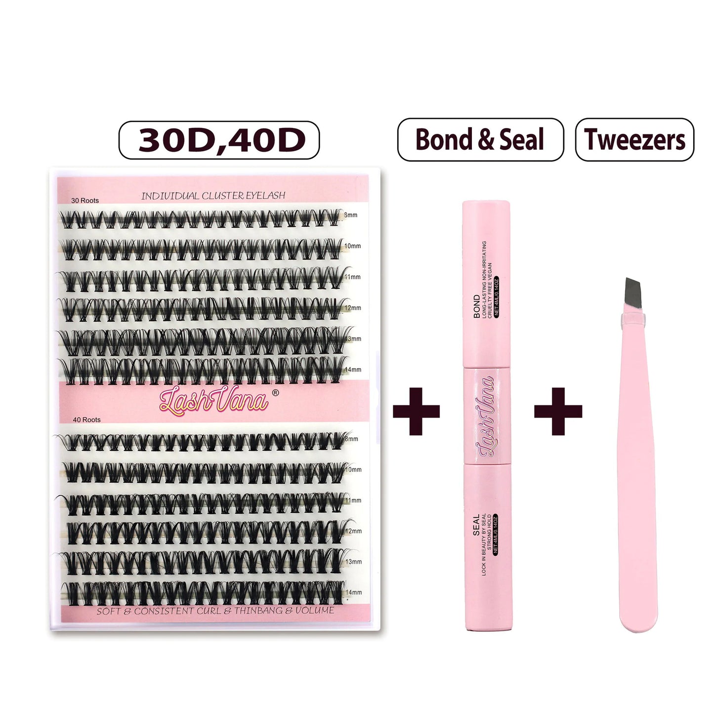 DIY Eyelash Extension Kit - 240pcs Cluster Lash with Bond & Seal